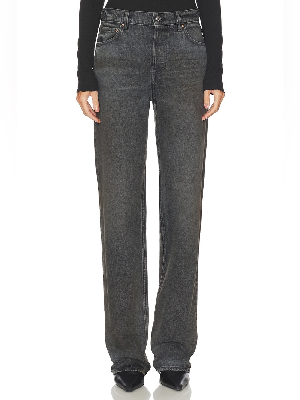 GRLFRND
Bella Cinch Low Rise Boyfriend in Dark Cloud - Picture 1 of 14